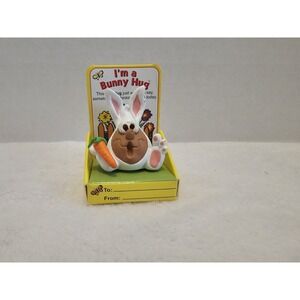 Vintage "I'm‎ a Bunny Hug" Figurine Hug Factory 1996 Easter Decor Gift w/ Box